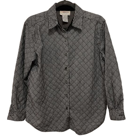 Talbots Tops - VTG Talbots quilted lined flannel Shacket Sz Small Petite houndstooth *tiny flaw